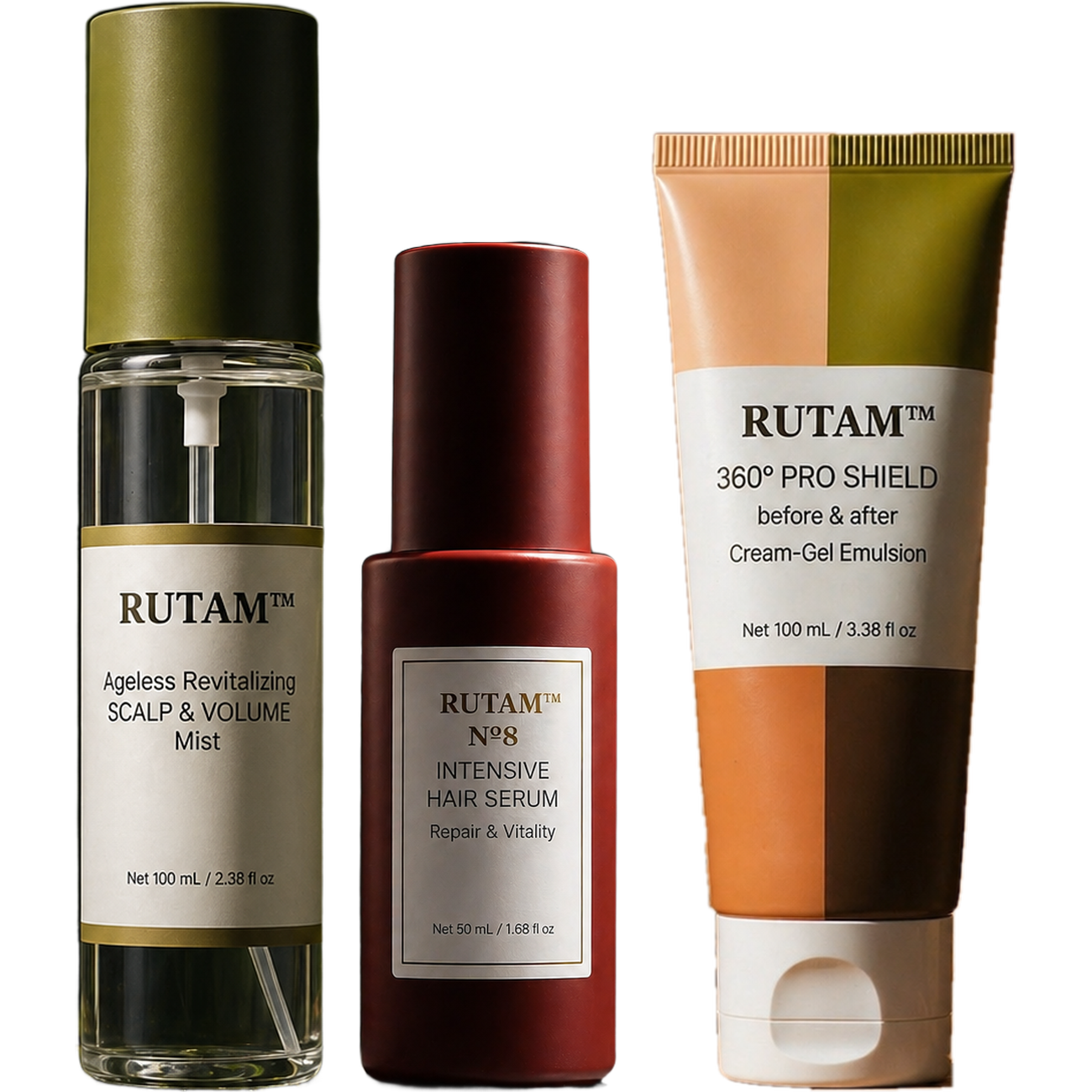 RUTAM™ Complete System Trio — Mist, Nº8 Serum & 360º Pro Shield
